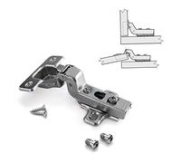 GTV Charnière Encastrable CONL pour Porte de Meuble, Réglage 3D, Montage Facile Clip-On, Durabilité 80 000 Cycles, Norme EN 15570, Acier Finition Nickelé, avec Embase