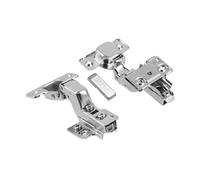 GTV Charnière Encastrée BIDI, Réglage 3D Excentrique, Montage Facile Clip-On, Mécanisme à Ressort, Action à Deux Temps Anti-Choc, Pour Porte de Meuble, Acier Nickelé