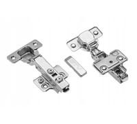 GTV Charnière Hydraulique SOLID PLUS, Fermeture Amortie Soft Close, Réglage 3D, Montage Clip-On, pour Porte en Applique, Boîtier 35mm, Ferrure de Meuble Finition Nickel