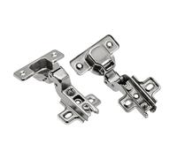 GTV Charnière invisible BICN pour porte rentrante, réglage 3D, avec ressort de rappel, diamètre du boîtier 35mm, durabilité 80 000 cycles, embase à glisser, acier nickelé