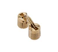 GTV Charnière Invisible Cylindrique ZC-GTV-14-00, Diamètre 14 mm, Capacité 7 kg, en Laiton Massif, pour Portes Encastrées et Meubles, Finition Dorée, Lot de 2