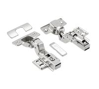 GTV Charnière Invisible pour Porte de Meuble, Modèle HIHC avec Amortisseur Soft Close, pour Porte Encastrée, Montage Clip-On, Réglage 3D, Boîtier 35mm, Angle 99, Acier Nickelé
