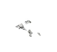 GTV Charnière Jumelée BICN pour Meuble, Réglage 3D, Action en Deux Temps Anti-Collision, Embase Slide-On, avec Ressort de Rappel, Acier Nickelé, Lot de 2 Pièces