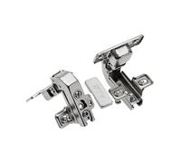 GTV Charnière Parallèle KT à Bras Court ZP-KTK90H6ZE, Angle 90, Action 2 Temps Anti-Collision, Réglage 3D, pour Meuble d'Angle, Embase Slide-On, Acier Nickelé