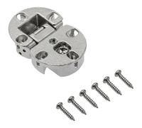 GTV Charnières pour Abattant de Meuble PD-MD-ZB-04-KPL, pour Porte Rabattante, Recouvrement 2 mm pour Panneau 18 mm, Lot de 2, en ZnAl Finition Nickelée, pour Meuble Bar