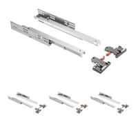 GTV Glissières de tiroir - 400 mm - Système de rails Soft-Close - Abaissement du guide de montage Slide - Charge maximale : 30 kg - 1 lot : 2 pièces (Lot de 4)