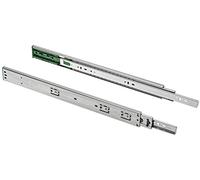 GTV Glissières de Tiroir à Billes 450mm, VERSALITE LIGHT, Extraction Totale avec Fermeture Amortie Soft Close, Capacité de Charge 25 kg, Acier Zingué, Paire (2 pièces)