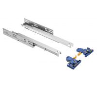 GTV Glissières de Tiroir à Montage par le Bas 250mm, Coulisses Invisibles à Extraction Totale, Fermeture Amortie Soft Close, Capacité 30 kg, Réglage 3D, Acier Zingué