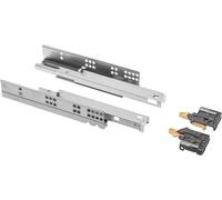 GTV - Glissières pour Tiroirs de Montage Inférieur avec Système de Fermeture Douce et Auto-Fermeture, Glissiere Tiroir Modern Slide, Extension Complète 250 mm, Supporte jusqu'à 35 kg - 2 Paires