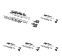 GTV - Glissières pour Tiroirs de Montage Inférieur avec Système de Fermeture Douce et Auto-Fermeture, Glissiere Tiroir Modern Slide, Extension Complète 400 mm, Supporte jusqu'à 35 kg - 2 Paires