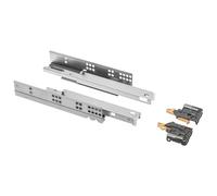 GTV - Glissières pour Tiroirs de Montage Inférieur avec Système de Fermeture Douce et Auto-Fermeture, Glissiere Tiroir Modern Slide, Extension Complète 600 mm, Supporte jusqu'à 35 kg - 2 Paires