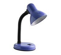 GTV Lampe de bureau rétro LED RIO E27 Lampe de bureau bleue flexible 40 W max. 220-240 V IP20 Lampe design en métal et plastique