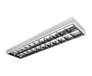 GTV - Lampe LED à grille - 2 x 150 cm - T8 - Montage en saillie - Tôle d'acier pré-câblée - Pour tubes LED - Lampe de bureau - Plafonnier - Lampe de bureau (sans ampoule)