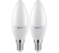 GTV Lampe LED goutte E14 4000K blanc neutre, lumineuse - sans scintillement, durable - pour éclairage LED maison et bureau (Lot de 2)