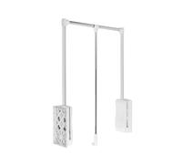 GTV - Lève-vêtements avec vérins à gaz pour armoire - Largeur de l'armoire : 875 mm - 1200 mm - Pantographe avec élévateur à gaz - Tringles à vêtements - Blanc