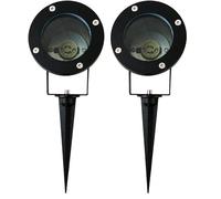 GTV lighting - Lampe de jardin DIEGO | Lampe d'extérieur pour éclairage de jardin, terrasse, plantes, chemins, étang | Lampe d'extérieur | Étanche IP65, AC220-240 V, 50/60 Hz, noir (Lot de 2)