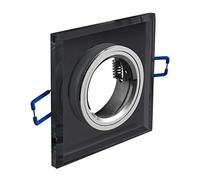 GTV lighting Plafonnier carré Brillante en verre noir