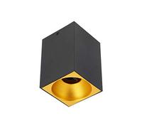 GTV lighting Plafonnier Tena - Aluminium - 96 x 140 - IP20 - GU10 - Qaudratique - Noir