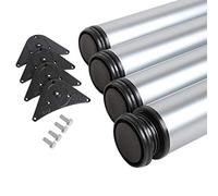 GTV Lot de 4 pieds de table Chrome mat Hauteur 1 100 mm Ø 60 mm
