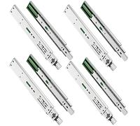 GTV Lot de 4 rails de tiroir H45-45,3 x 600 mm - En acier galvanisé robuste - Système d'abaissement automatique - Rail télescopique à billes - Capacité de charge jusqu'à 30 kg
