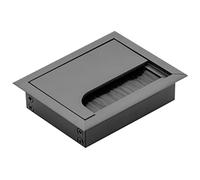 GTV - Manchon de câble Merida - Passe-câble avec couvercle d'ouverture - Passe-câbles rectangulaire - Organisation des câbles pour meubles - Pour l'installation dans le plan de travail - 80 x 100 mm -