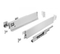 GTV - Modern Box Pro - Glissières de tiroir, L = 300 mm, H = 84 mm, blanc, tiroir avec fermeture silencieuse, synchronisation de la trajectoire des guides, charge jusqu'à 40 kg - PB-MBPRO-KPL300A1