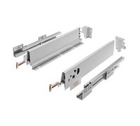 GTV MODERN BOX Tiroir de 83 mm de haut, 300 mm de long, avec push-to-open, extension complète, gris, capacité de charge de 40 kg, guidage silencieux, fermeture amortie