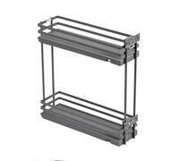 GTV - Organiseur de cuisine Movixpro | Équipement cargo | Système d'étagères extensibles | Largeur extérieure 200 mm | 2 étagères | Sans rails | Anthracite