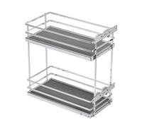 GTV - Organiseur de cuisine Movixpro | Équipement cargo | Système d'étagères extensibles | Largeur extérieure 300 mm | 2 étagères | Sans rails | Chromé