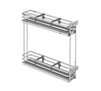 GTV - Organiseur de cuisine Movixpro | Équipement cargo | Système d'étagères extensibles | Largeur extérieure 150 mm | 2 étagères | Sans rails | Chromé