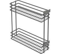 GTV Panier Coulissant de Cuisine MOVIX, pour Meuble Bas 200 mm, 2 Niveaux de Rangement, Charge 15 kg, Montage Latéral, Organisateur pour Épices et Bouteilles, Acier Anthracite