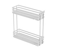 GTV Panier Coulissant de Cuisine Movix Pro pour Meuble Bas 150mm, Rangement 2 Niveaux, Fond Antidérapant, Charge 15kg, Réglage 3D du Fronton, Blanc (Vendu sans glissières)
