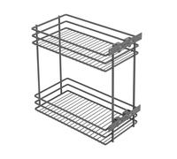 GTV Panier Coulissant pour Meuble Bas MOVIX, 2 Niveaux à Montage Latéral, pour Caisson Largeur 250 mm, Capacité de Charge 15 kg, Rangement Cuisine, Acier, Anthracite