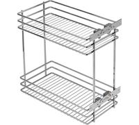 GTV Panier de Rangement Coulissant MOVIX pour Meuble de Cuisine 250 mm, 2 Niveaux, Charge 15 kg, Structure en Acier Chromé, Montage Latéral, Optimisation d'Espace