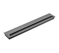 GTV - Passe-câble Merida - Passe-câble avec Couvercle d'ouverture - Passage de câble rectangulaire pour Meubles - Passage de câble - pour Installation dans Le Plan de Travail - 80 x 500 mm - Noir