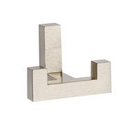 GTV Patère Murale Double K2202, Crochet Design Géométrique Moderne, en Zamak Robuste, Dimensions 52x40x40 mm, Fixation Invisible, Finition Acier Brossé pour Salle de Bain