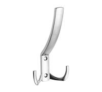 GTV Patère Murale Triple K23-D1, Design Moderne, en Alliage de Zinc-Aluminium, 143x76x60 mm, Vis Incluses, Finition Aluminium pour Entrée, Chambre et Salle de Bain