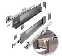 GTV PB-AXISPRO-GLASS-KPL450A Coulisseurs de tiroir, anthracite, longueur : 450 mm