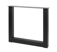 GTV Pied de Cadre Industria rectangulaire Pro, Hauteur : 710 mm, Largeur : 820 mm, Profil 80 x 80 mm, en Acier, Noir, Pieds de Table, Pieds de Meubles en métal, Support de Dossier, pour Table à