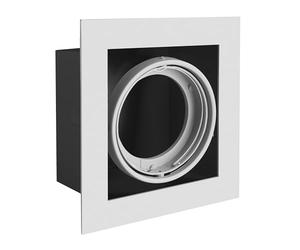 GTV PIREO Plafonnier encastrable à 1 ampoule - Plafonnier moderne gris en acier, douille GU53, orientable, IP20 e protection III, idéal pour le salon, la cuisine, le bureau et la restauration
