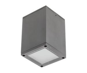 GTV Plafonnier Applique Carré LENTO, Luminaire en Aluminium, Étanche IP54, Douille GU10, Max 35W, 100x130 mm, pour Intérieur et Extérieur, Finition Graphite Mat