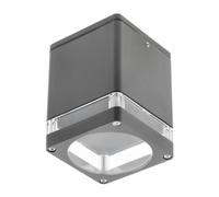 GTV Plafonnier Extérieur Carré RIVEN, Applique Murale Design Moderne, Corps en Aluminium, IP54 Étanche, Douille GU10 Max 35W, pour Terrasse et Façade, Couleur Graphite