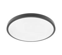 GTV Plafonnier LED ATOL, 32W 2560lm, Lumière Blanche Neutre 4000K, IP54 Étanche pour Intérieur et Extérieur, Ø400mm, Lampe de Plafond Ronde Extra Plate, Noir Mat