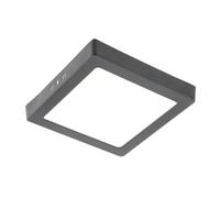GTV Plafonnier LED Carré Extra Plat MATIS PLUS, 19W 1520lm, Lumière Blanche Neutre 4000K, Angle 120, Montage en Saillie, Luminaire pour Bureau et Couloir, Noir Mat