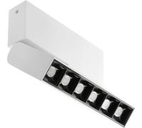 GTV Plafonnier LED Orientable SIERRA, Rampe 6 Spots, 16W 1620lm, 4000K Lumière Blanche Neutre, Luminaire Moderne pour Salon et Bureau, Montage en Saillie, Aluminium Blanc