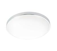 GTV Plafonnier LED Rond ATOL, 32W 2560lm, Lumière Neutre 4000K, Ø400mm, IP54 Étanche, Design Extra Plat 6cm, Finition Chrome pour Salon, Cuisine et Salle de Bain