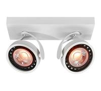 GTV Plafonnier WALLY, fixation au plafond, 4373, AC220-240V, 50/60 Hz, IP 20,2*Gu10, ES111, double, blanc