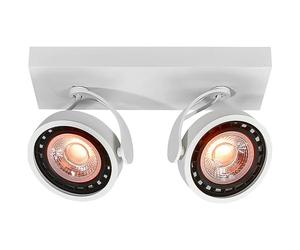 GTV Plafonnier WALLY, fixation au plafond, 4373, AC220-240V, 50/60 Hz, IP 20,2*Gu10, ES111, double, blanc