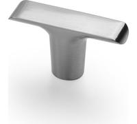 GTV PLAIN Bouton de meuble en ZnAl, design minimaliste, 52 x 14 x 28 mm, acier brossé, pour placards de cuisine, tiroirs, meubles de salle de bain, géométrique, vis incluses