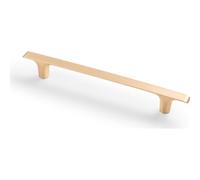 GTV PLAIN Poignée de meuble en ZnAl, C=160 mm, L=214 mm, doré brossé, minimaliste, moderne, pour placards de cuisine, tiroirs et commodes, vis incluses